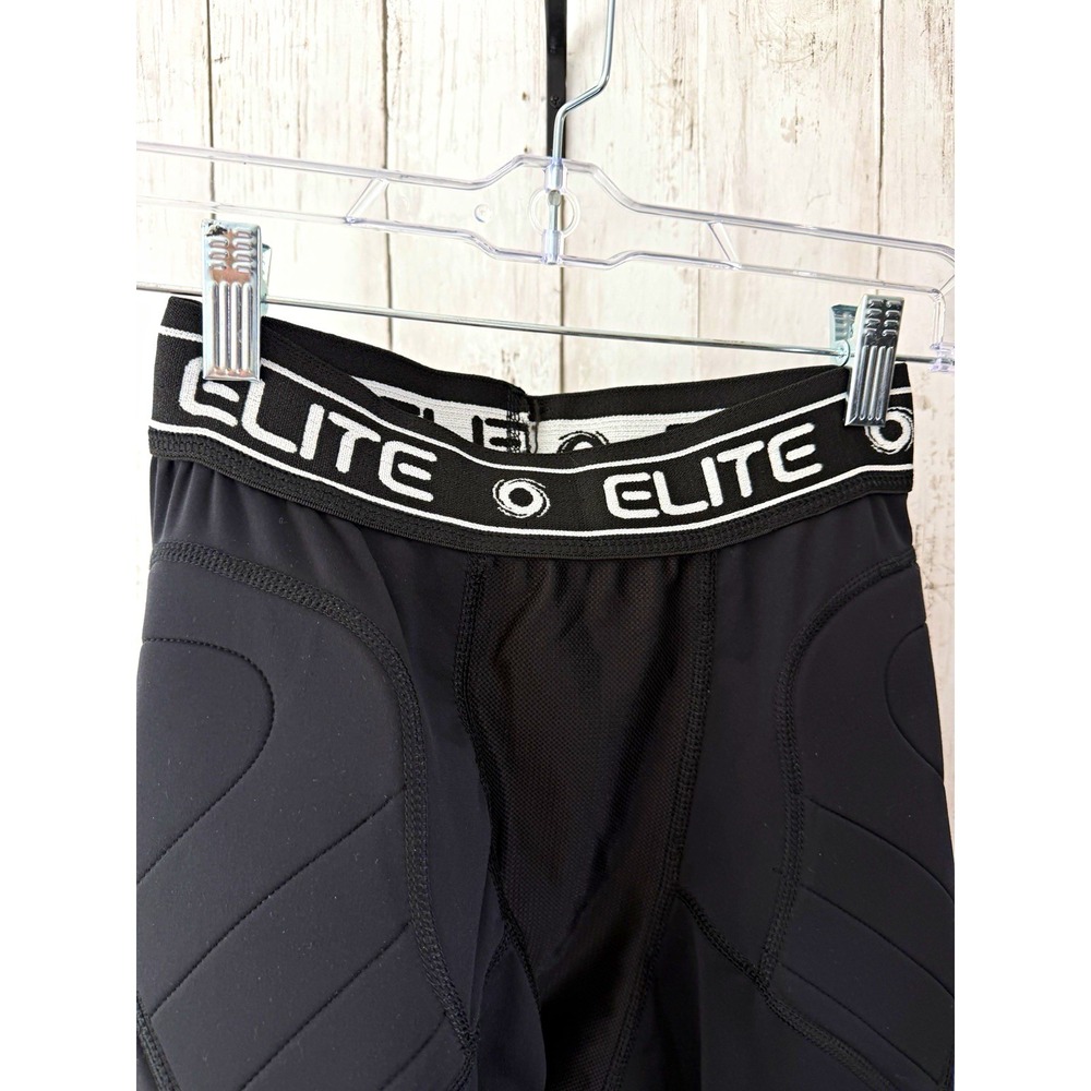 Elite Sport Padded Football Compression Pants Leg Pads Black Size S